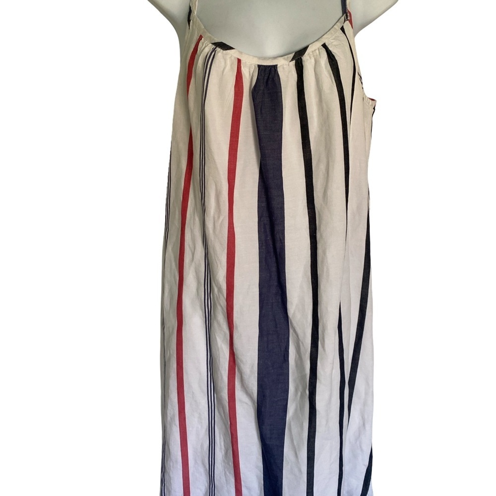 Tommy Bahama Striped Linen Sleeveless Dress - M navy white red , linen blend - Picture 3 of 5